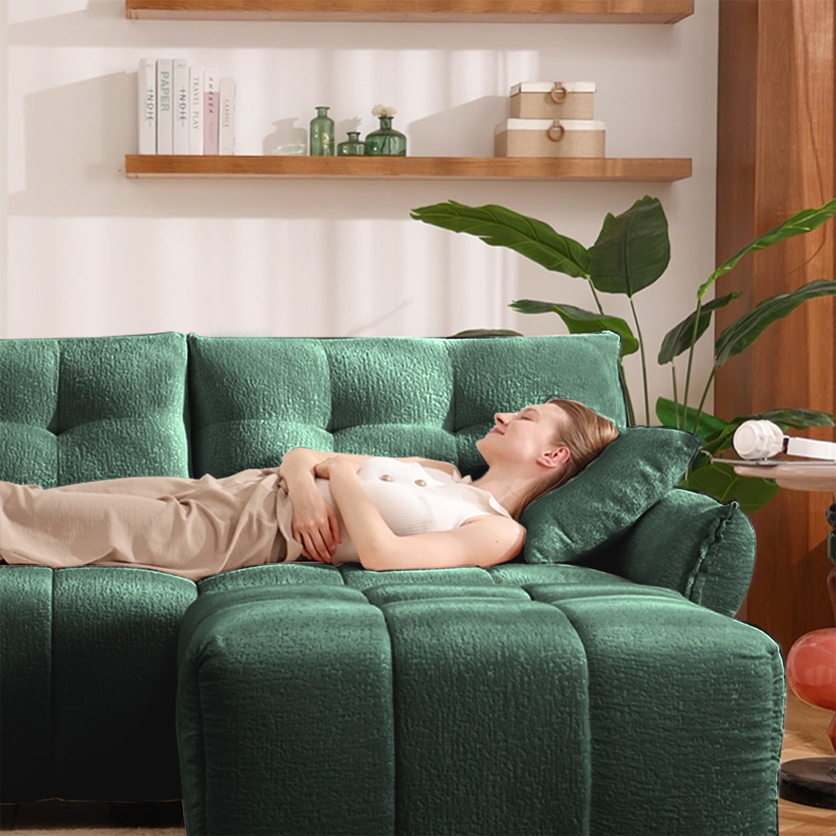 4-Seater Sofa Set with 2 Ottomans
