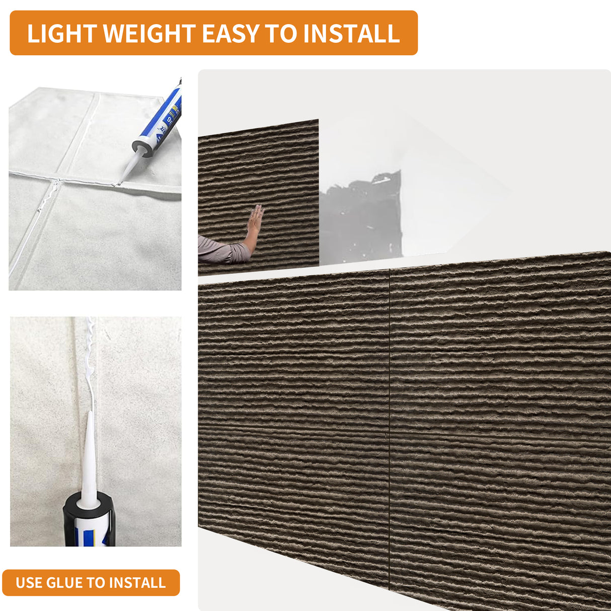 3D Faux Stone Wall Panels - 12 PCS PU Wainscoting