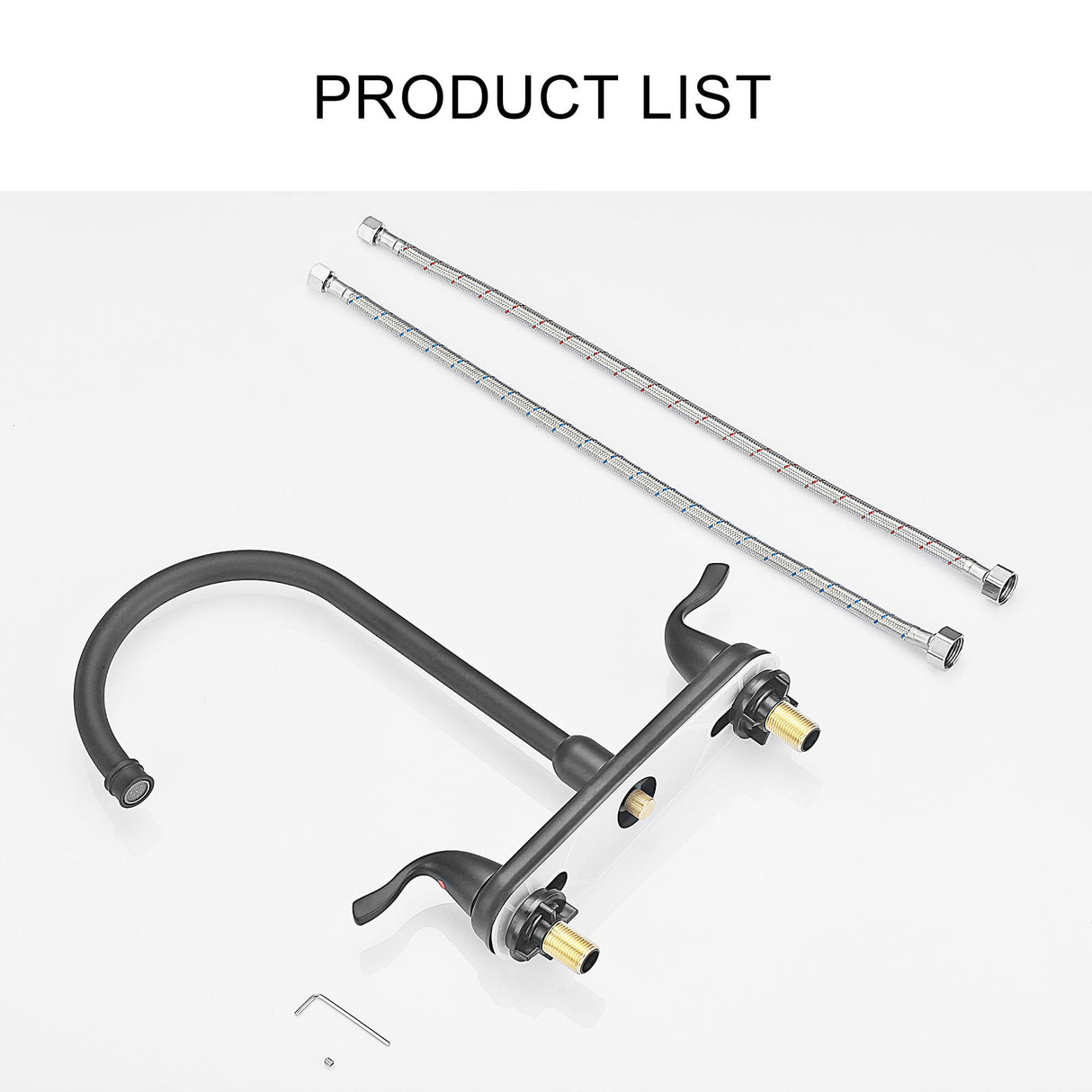 Stainless Steel Kitchen Sink Faucet With 2 Handles, 3 Hole Installation