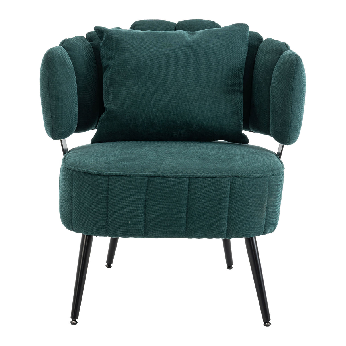 Decorative Chenille Armchair with Spring Seat Cushion