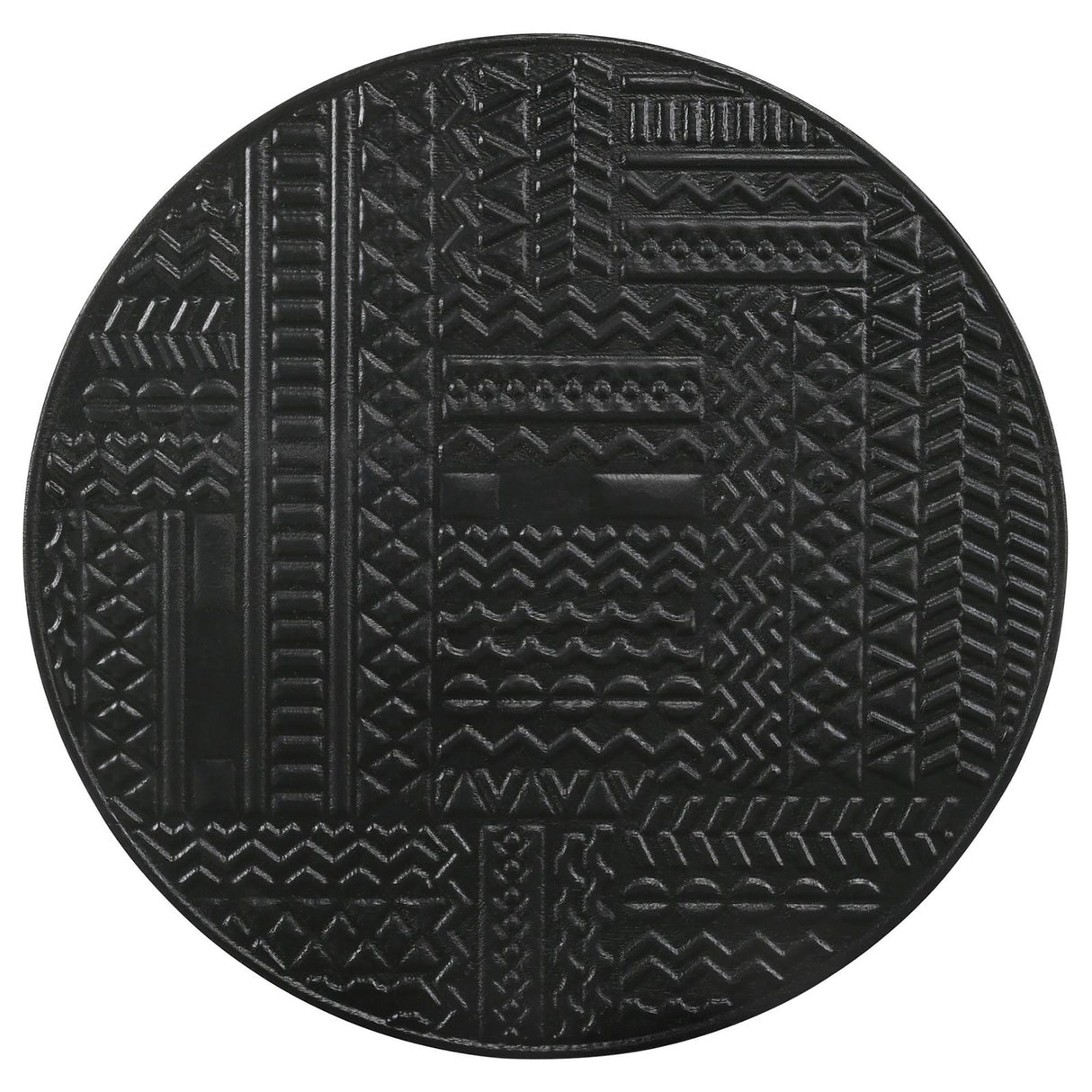 2 Piece Nesting Table With Embossed Tops And Base - Black