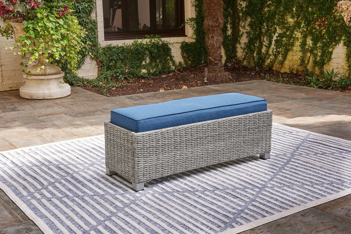 Naples Beach - Bench with Cushion - Light Gray - Best Buy Furniture