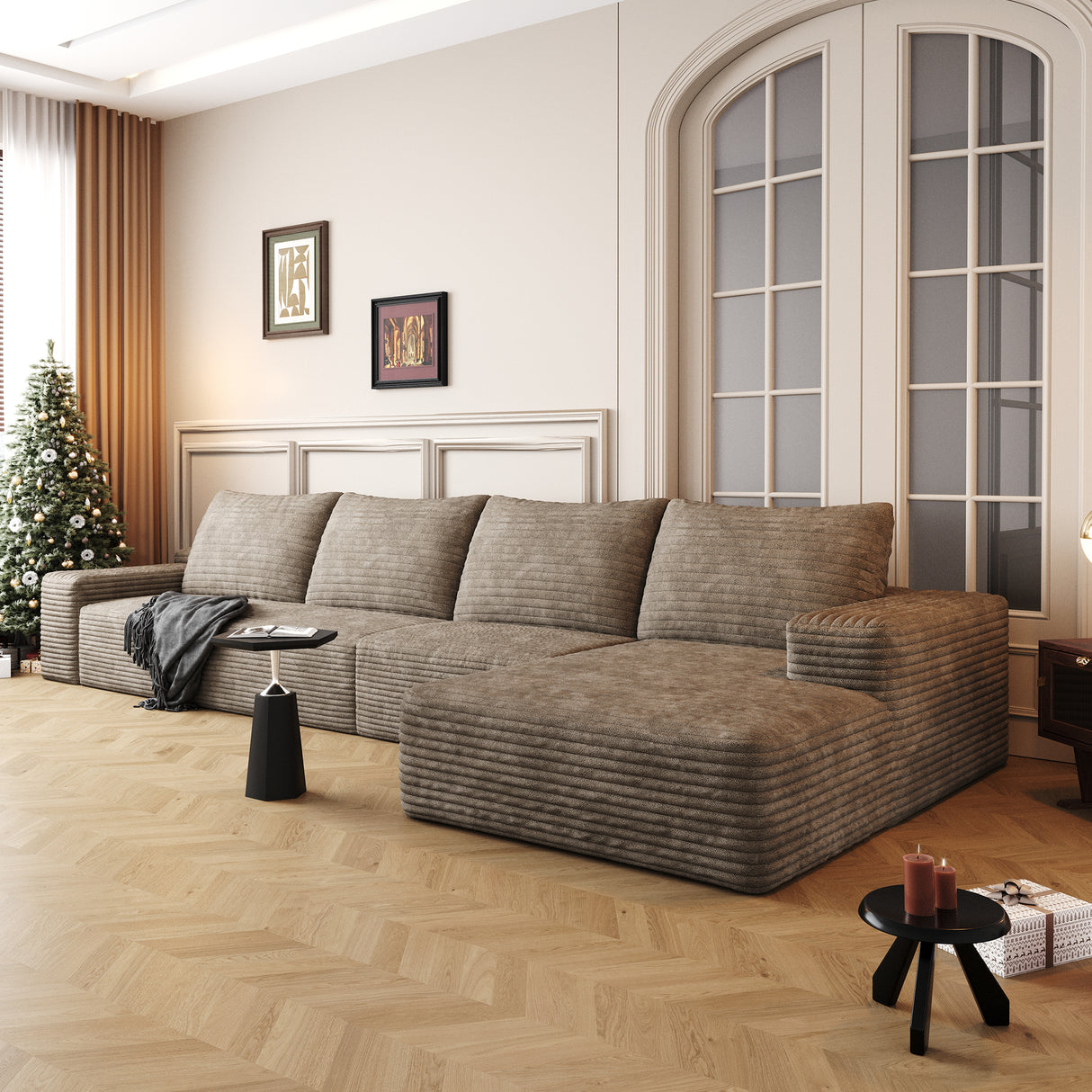 134" Cloud Sectional Couch with L-Shape Chaise