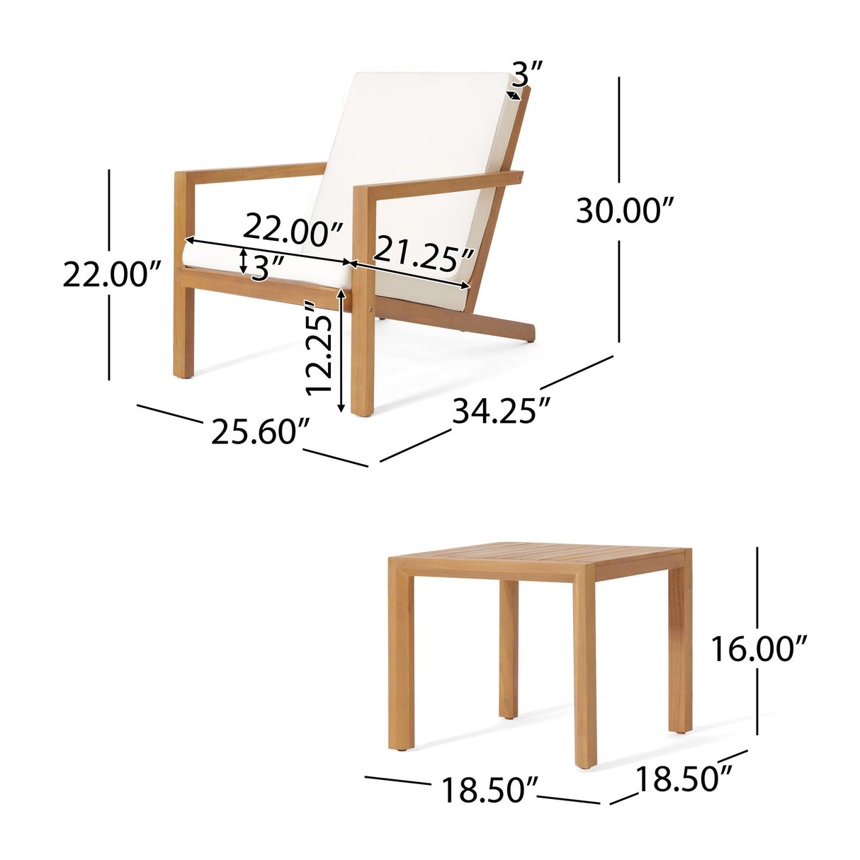 3 Piece Outdoor Chat Set With Table And 2 Adirondack Chairs - White / Brown Patina - Best Buy Furniture