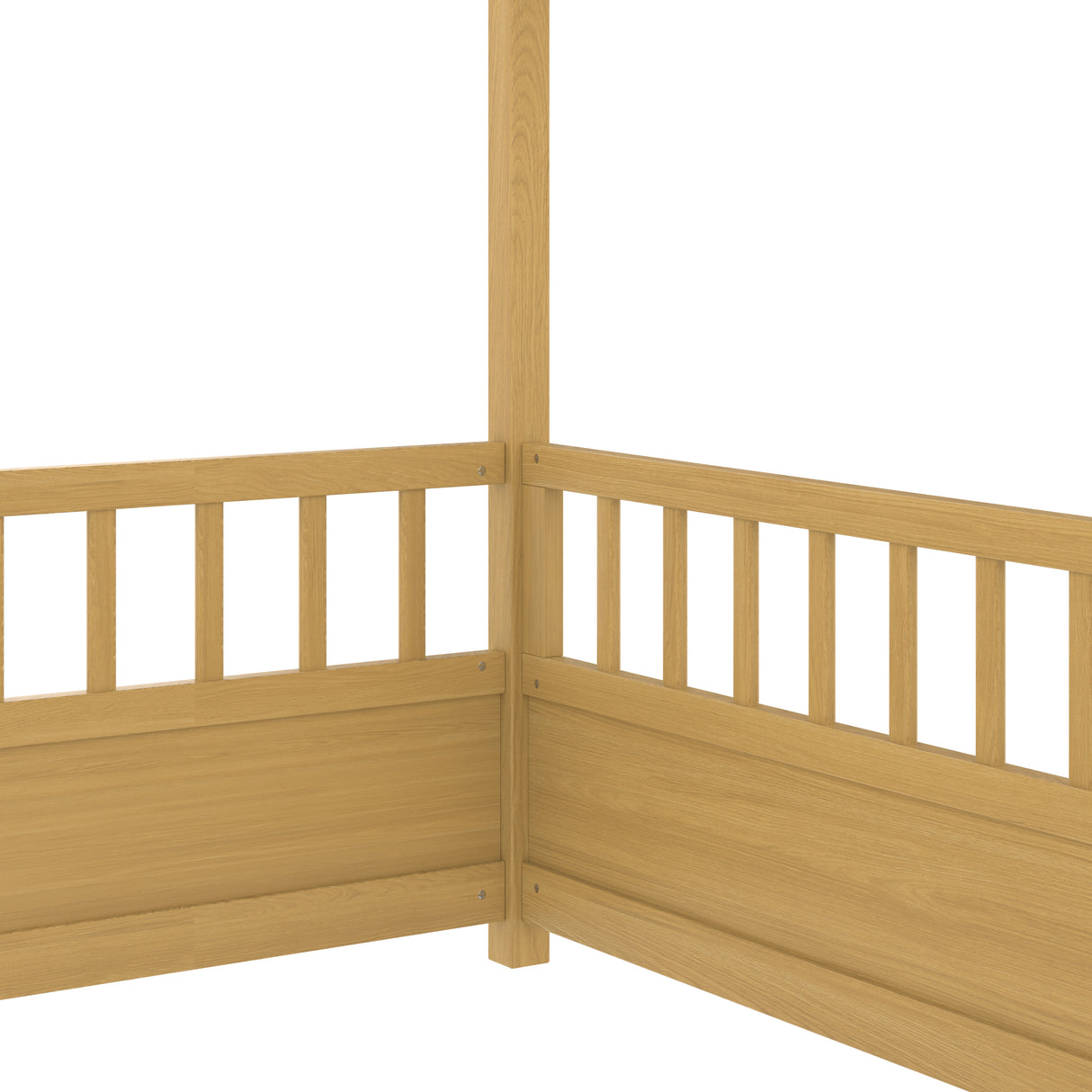 Full Size Wooden Bed with House Roof Frame