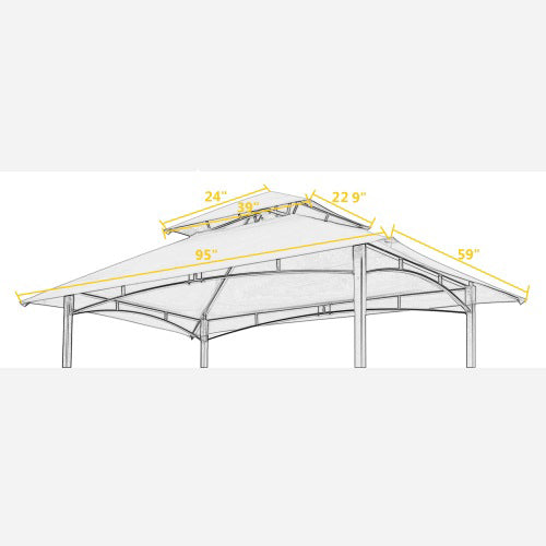 8x5Ft Grill Gazebo Replacement Canopy
