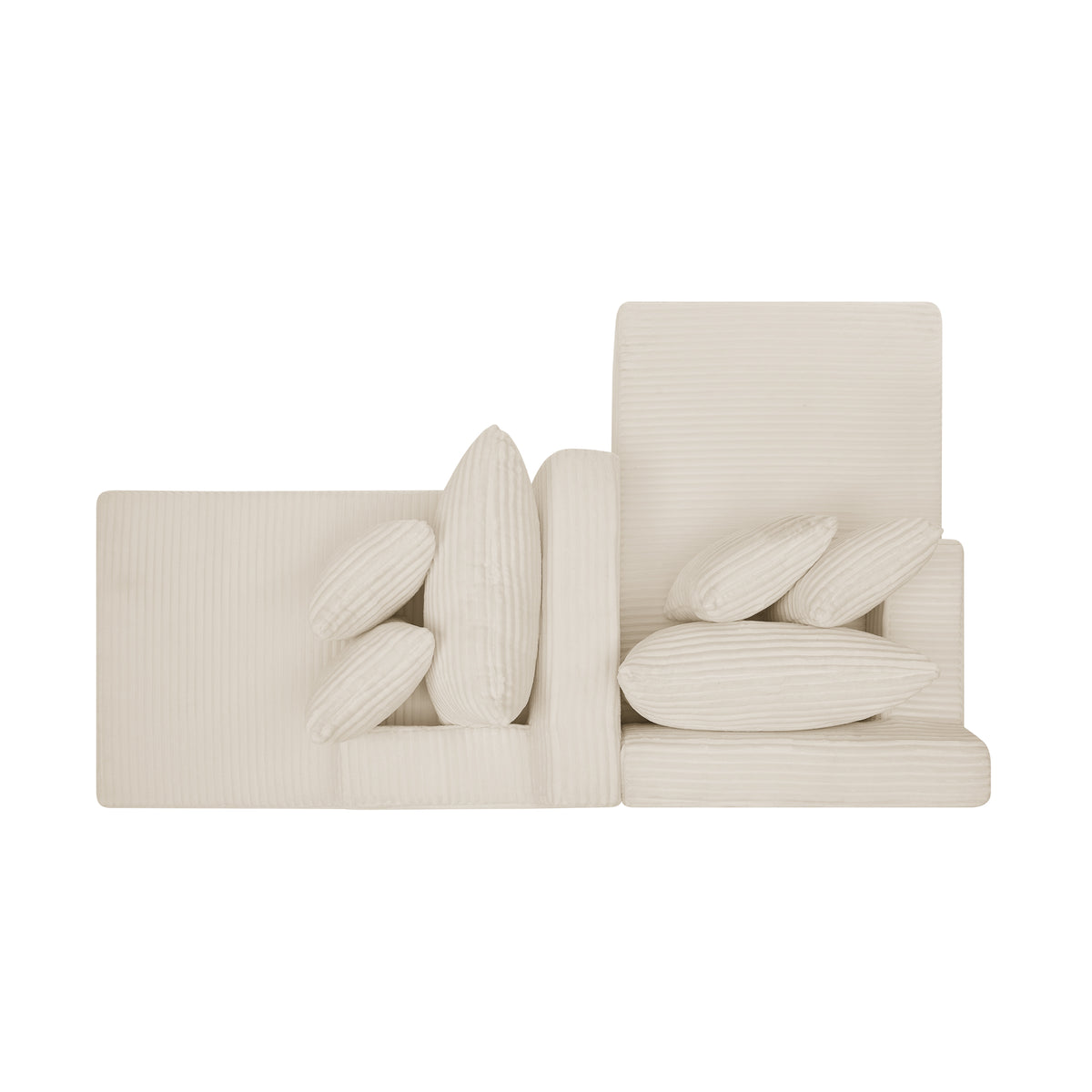 Two-Seater Lazy Sofa Lounge Chair in Beige