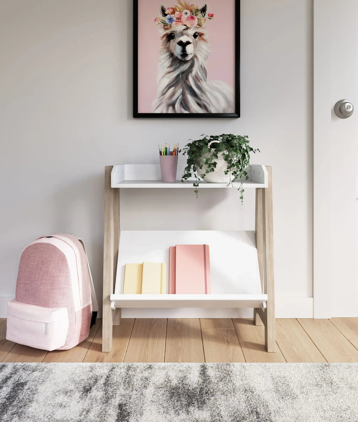 Blariden - Small Bookcase - White / Tan - Best Buy Furniture