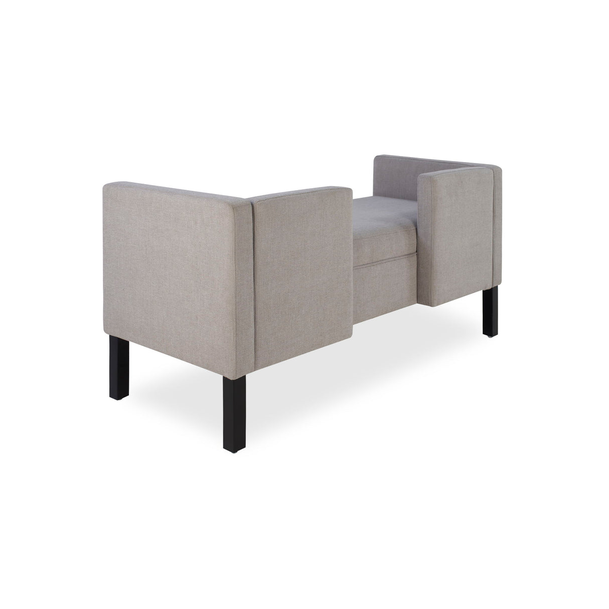 Upholstered Ottoman With 2 Bolster Pillows For Living Room - Gray