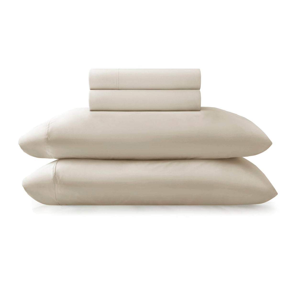 4-Piece Cal King Stretch Jersey Sheet Set with Snug-Fit Stretch - Grey