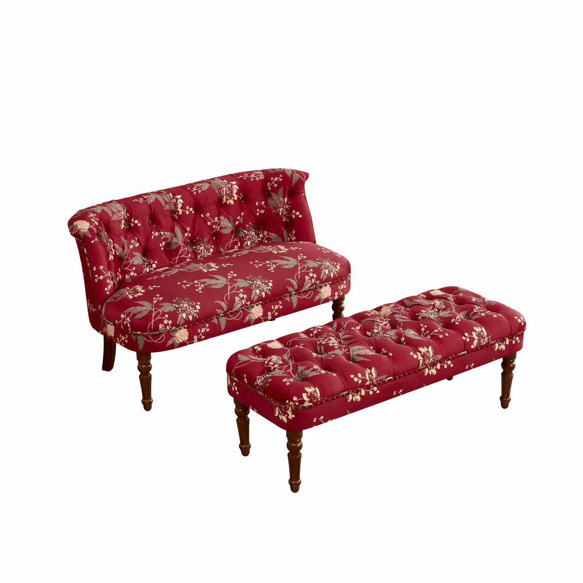 Floral Tufted Sofa Chair