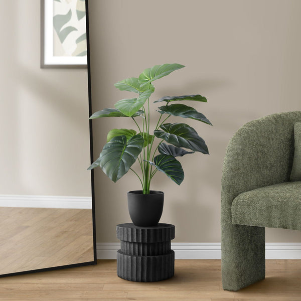 24" Tall, Artificial Plant, Alocasia, Indoor, Faux, Fake, Table, Greenery, Potted, Real Touch, Decorative - Green / Black - Best Buy Furniture