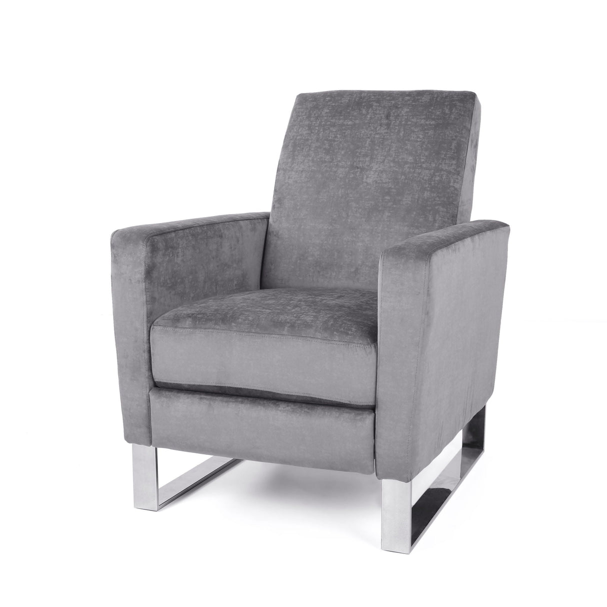 Bolt - Upholstered Recliner Chair With Stainless Steel Base - Gray / Chrome - Best Buy Furniture