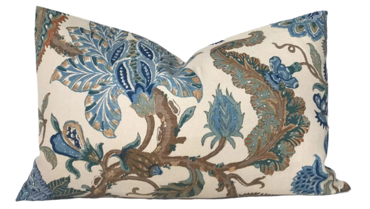 Chalfont Pillow Cover in Porcelain Blue, Schumacher Textiles