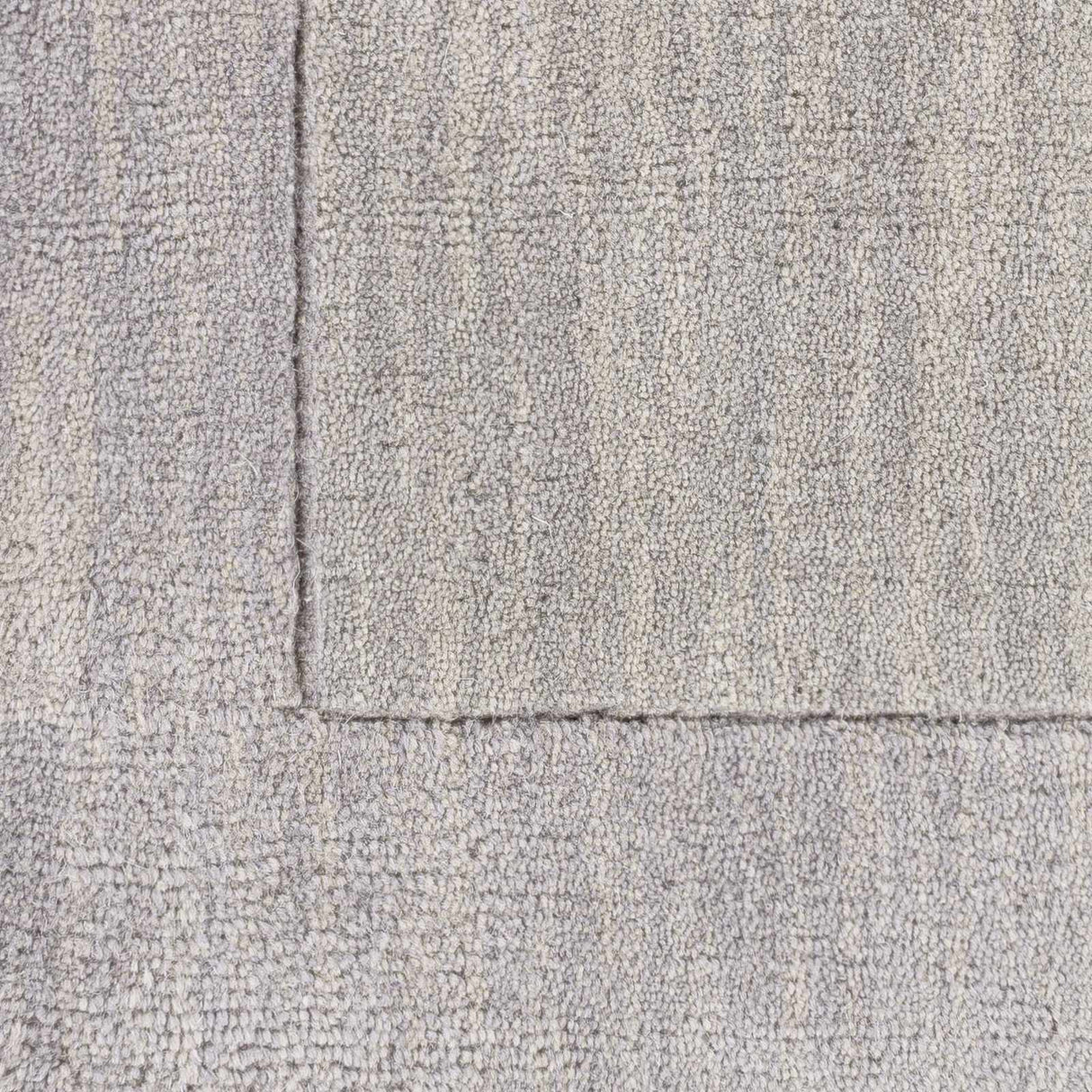 Bordered Solid Gray Wool Rug