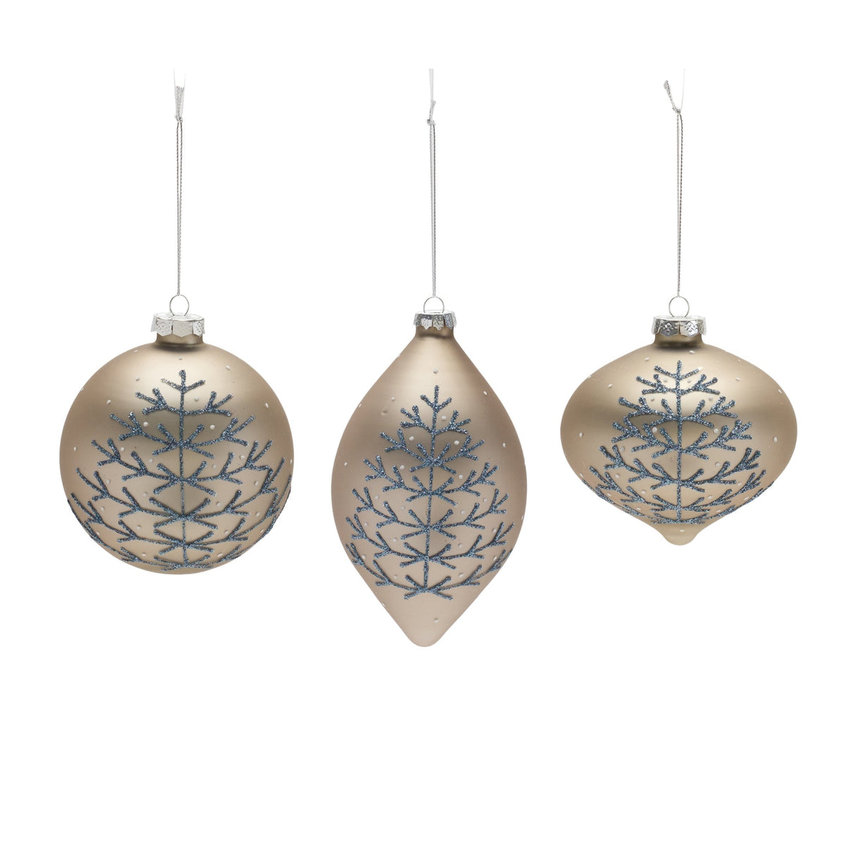 Champagne Glittered Ball Ornament (Set of 6) - Tuesday Morning - Decorative Objects