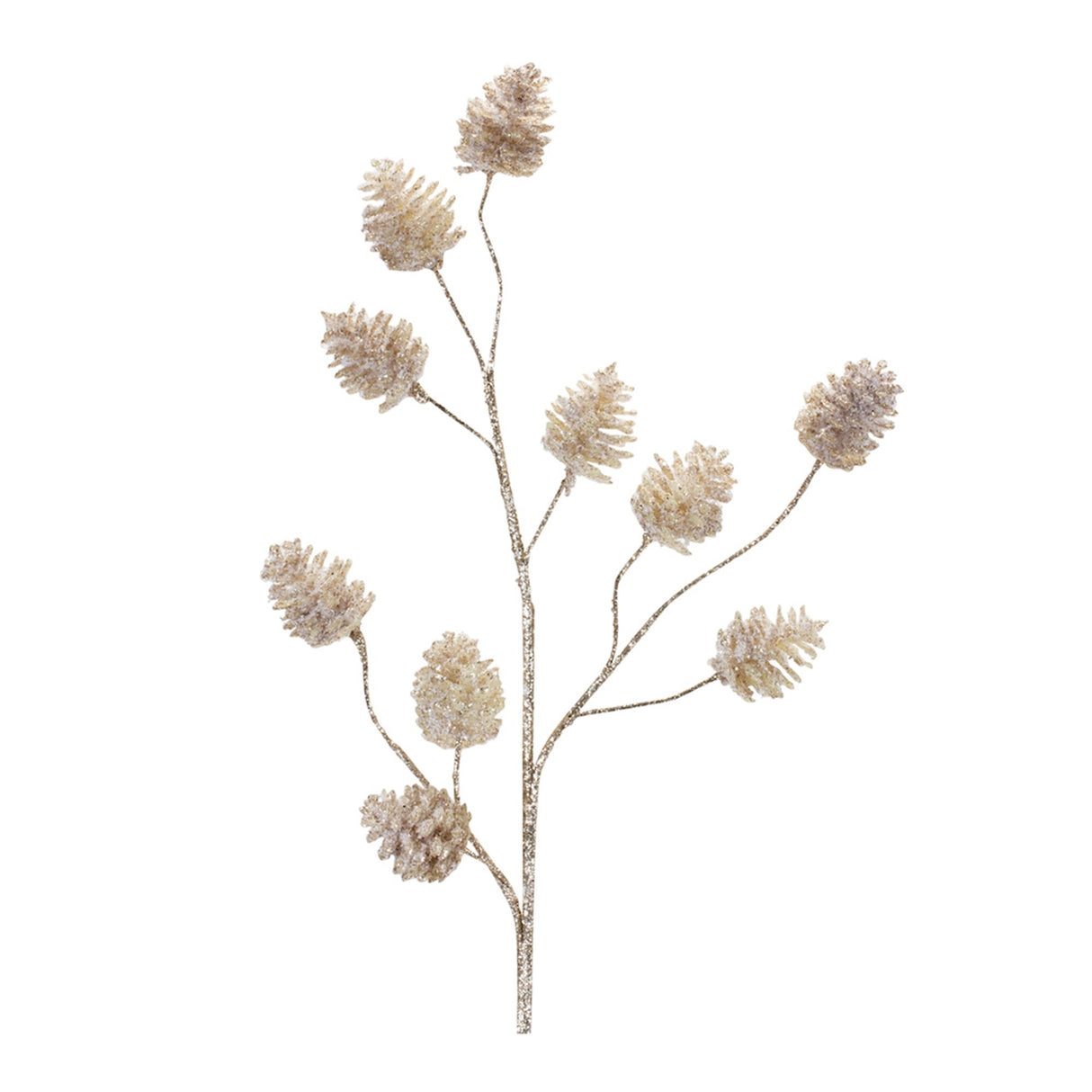 Champagne-Pinecone-Spray-(Set-of-6)-Christmas-Decor