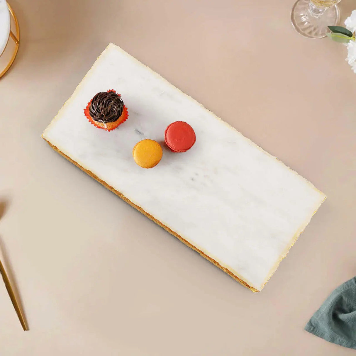 INOX Artisans Chateau Marble Gold Foil Serving Board