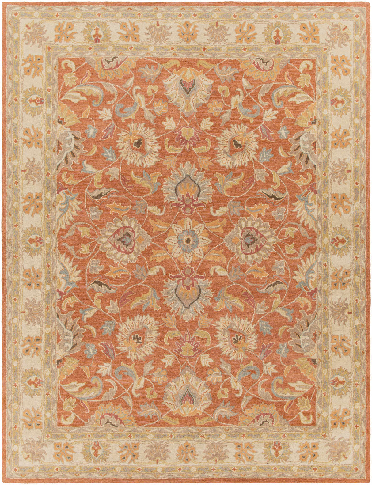Caesar Hand Tufted Burnt Orange 1124 Wool Carpet