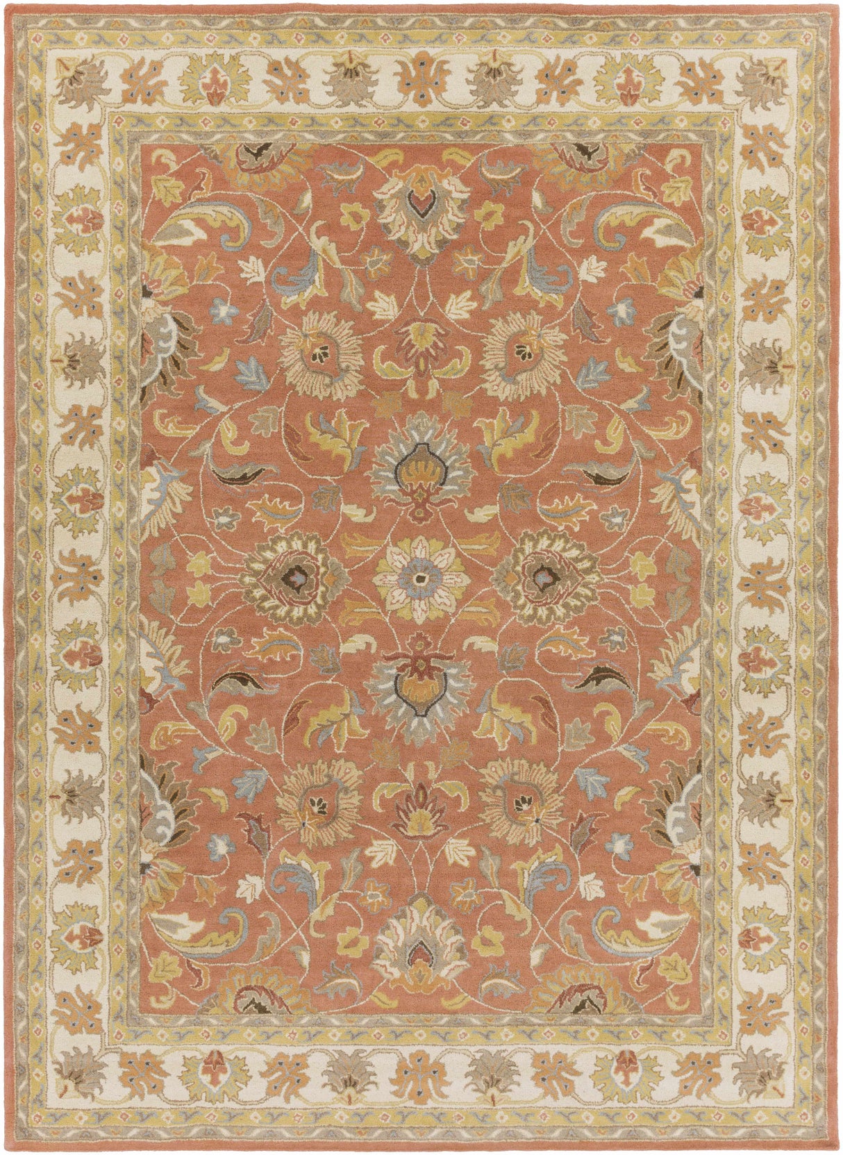 Caesar Hand Tufted Burnt Orange 1124 Wool Carpet