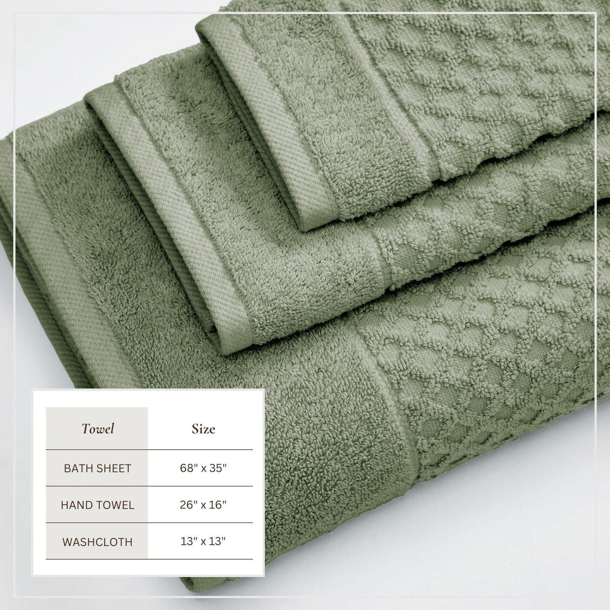 Cotton Diamond Waffle Weave Bath Towel Set - Grayson Collection