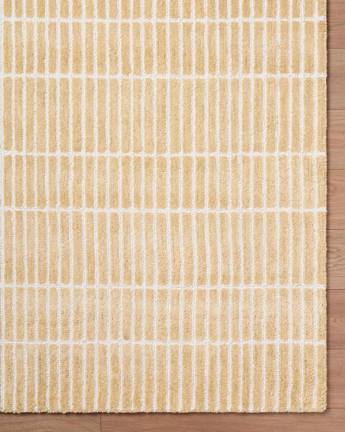 Finial Yellow Wool Area Rug
