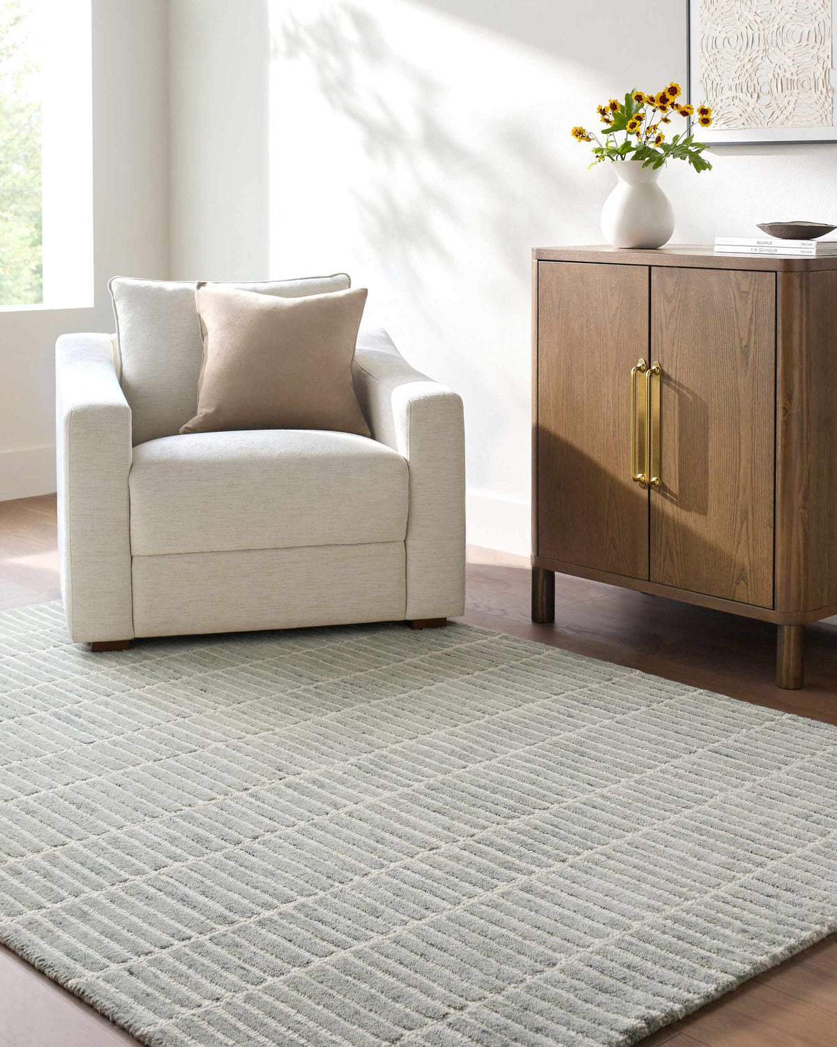 Finial Sage Wool Area Rug