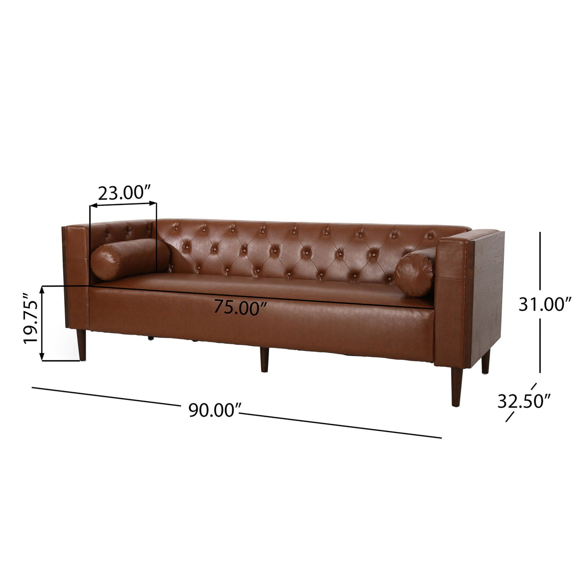 Contemporary 3 Seater Sofa with Tufted Design - view 7