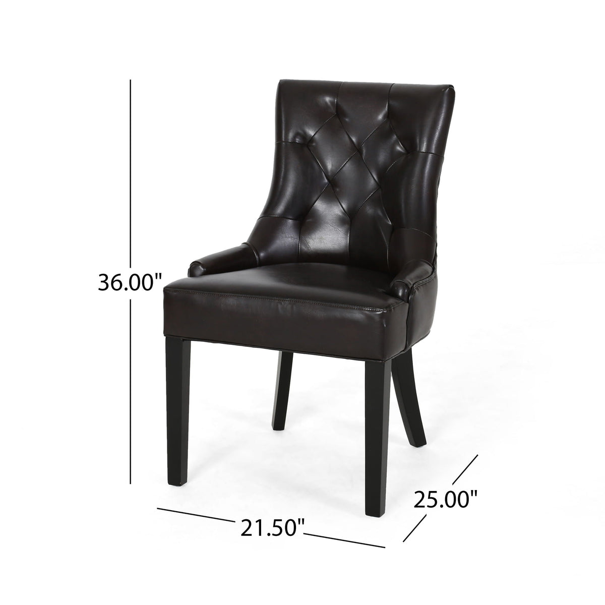 Contemporary Cheney Dining Chair Set with Tufted Design - view 7