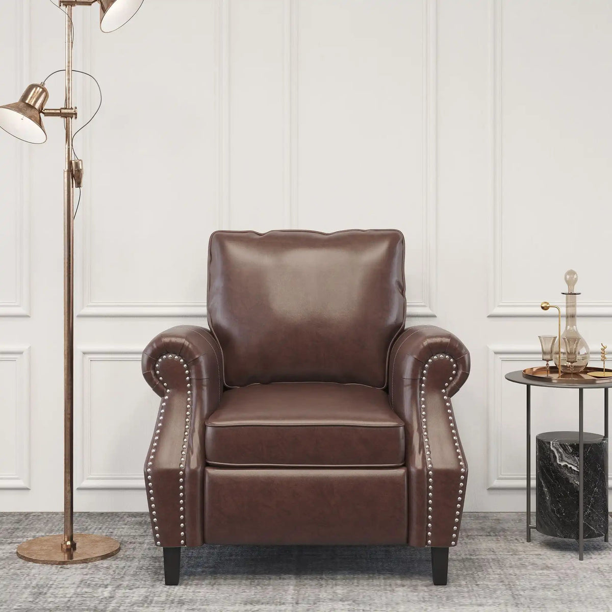 Contemporary Club Chair With Nailhead Trim And Rolled Armrests - Best Buy Furniture