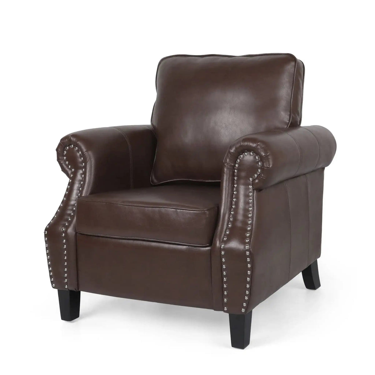 Contemporary Club Chair With Nailhead Trim And Rolled Armrests - Best Buy Furniture