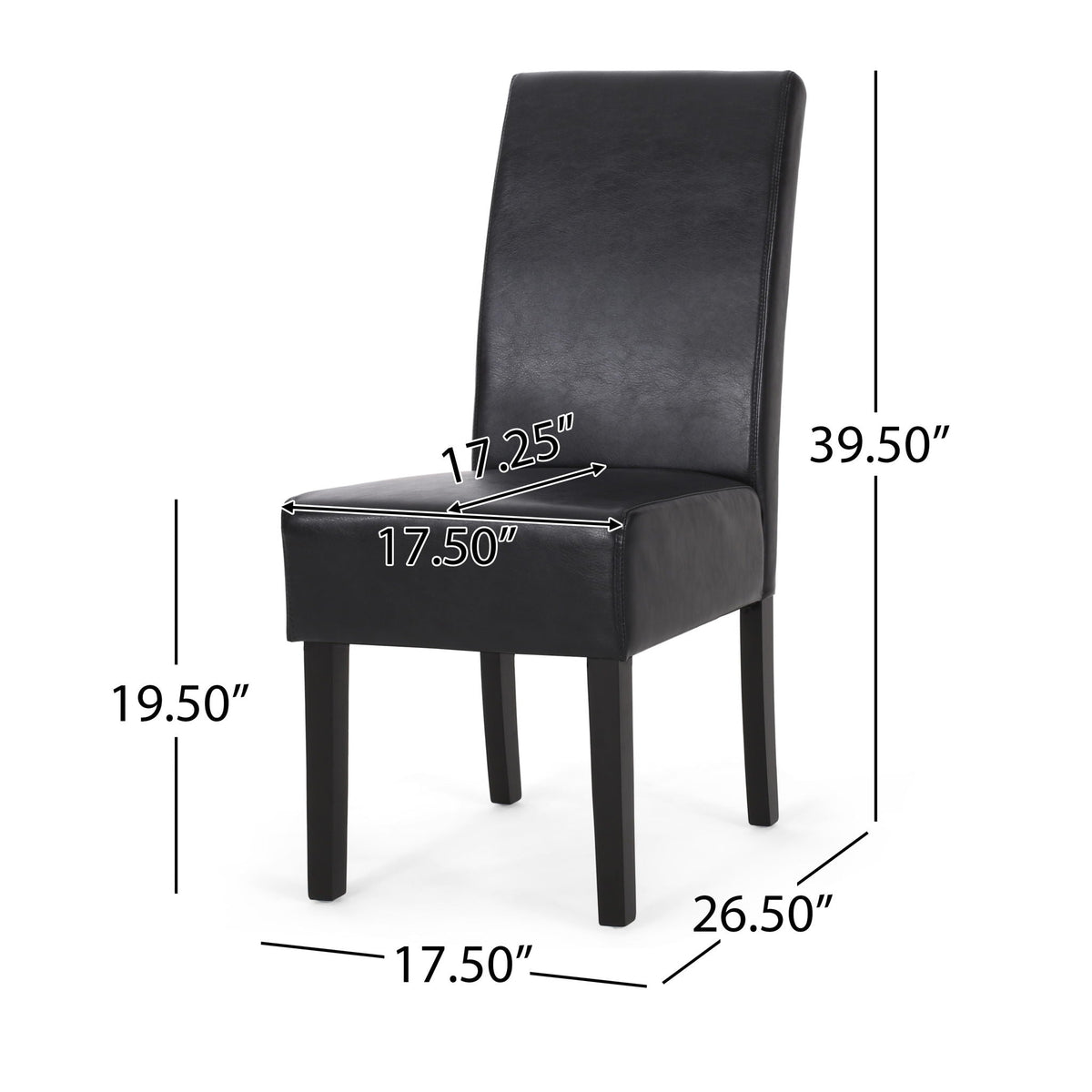 Contemporary Dining Chair Set of 2 with Rubberwood Legs - view 9