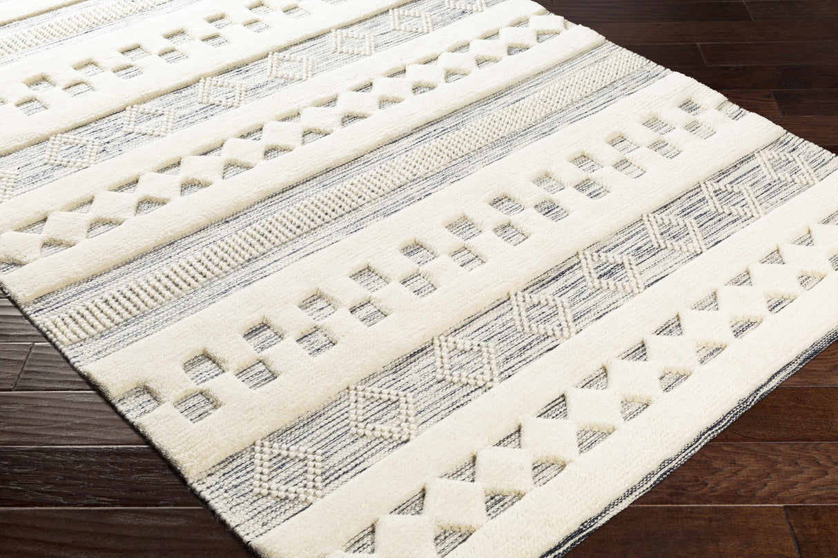 Corry Cream&Black Wool Rug - Clearance