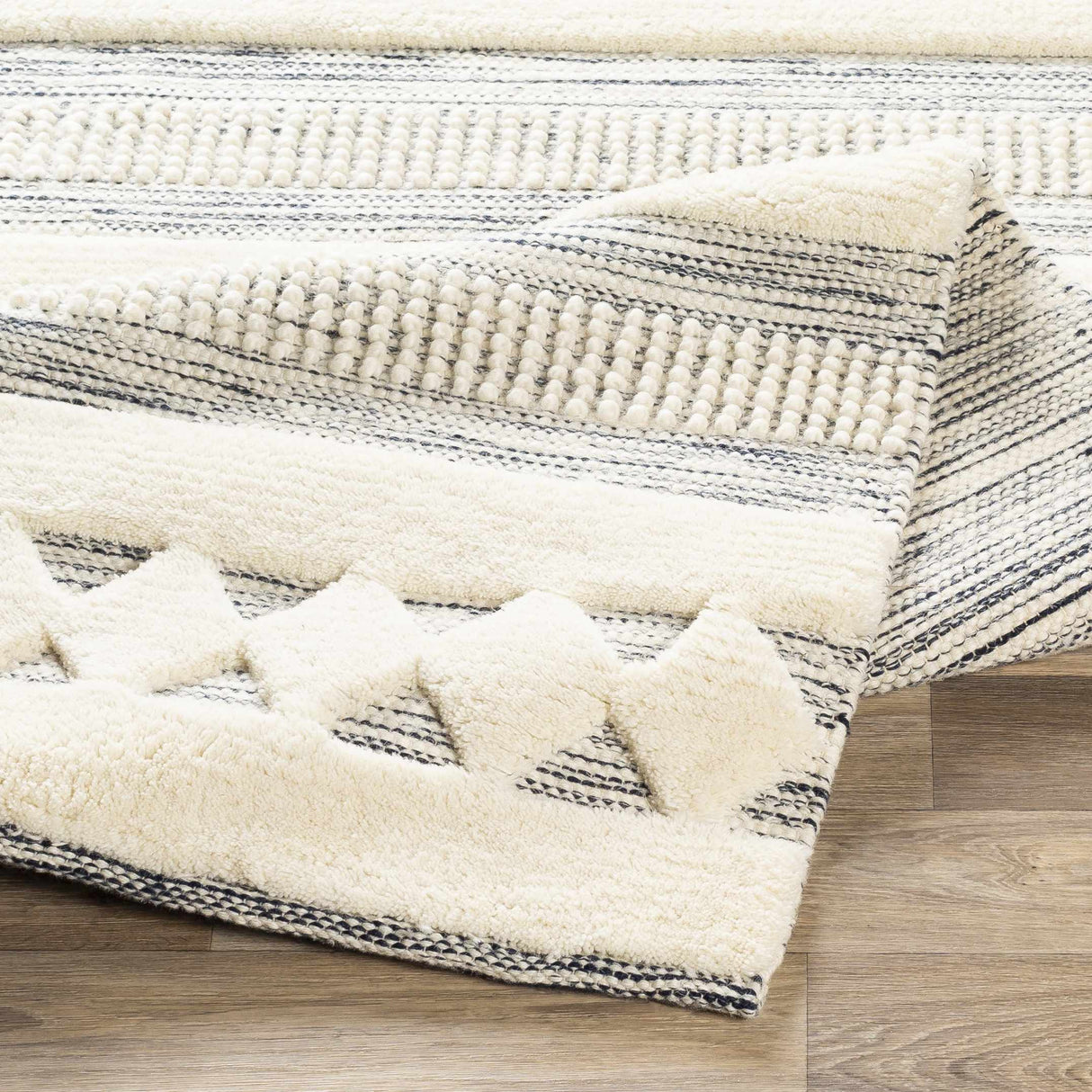 Corry Cream&Black Wool Rug - Clearance