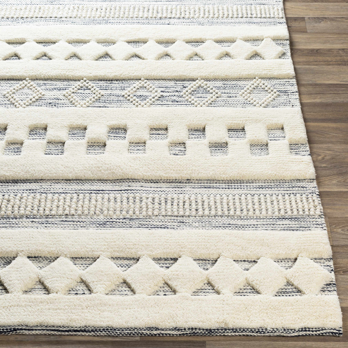 Corry Cream&Black Wool Rug - Clearance