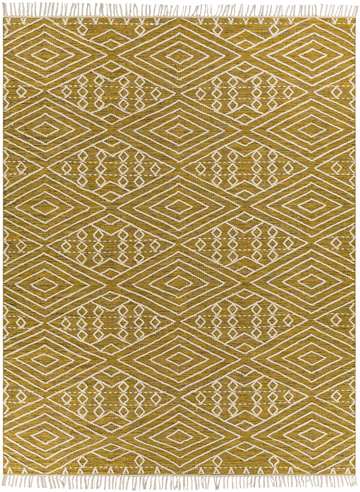 Skedee Mustard/Cream Diamond Carpet - Clearance