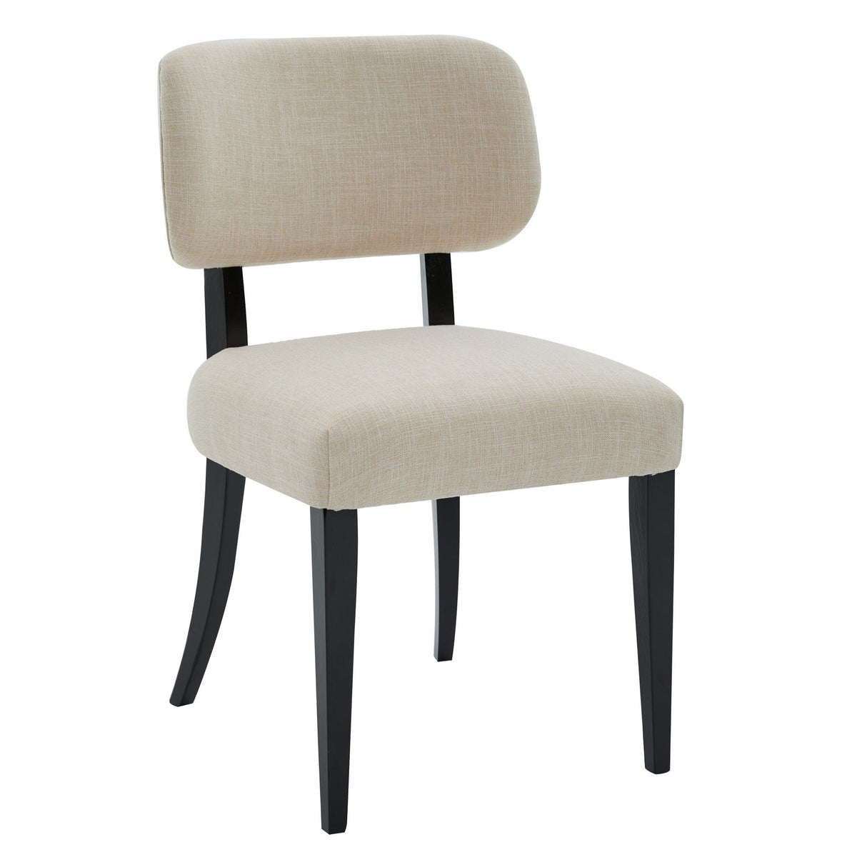 Cream Kitchen Dining Chairs Set of 2 with Rubber Wood Legs