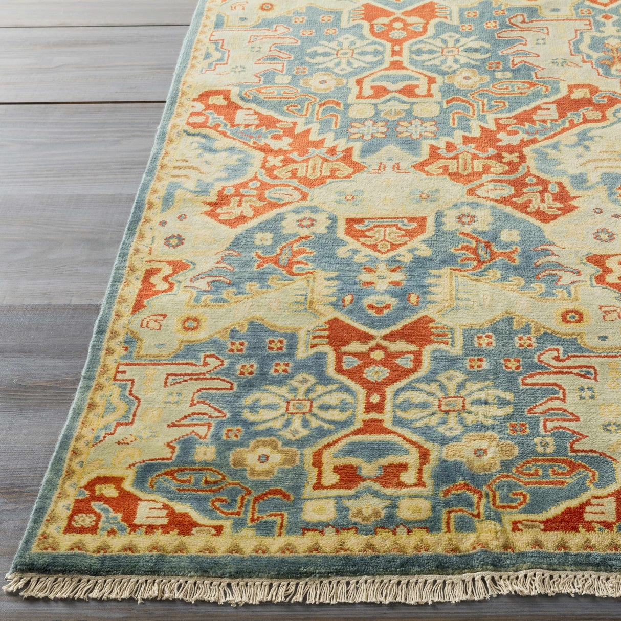 Cutler Cream/Orange Wool Runner Rug - Clearance