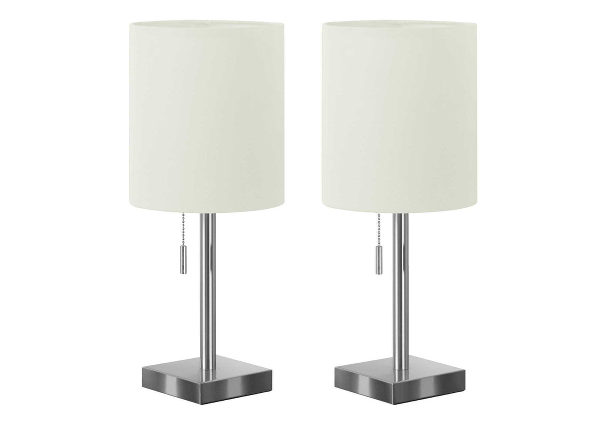 Lighting, Table Lamp, USB Port Included, Nickel, Contemporary (Set of 2) - Best Buy Furniture