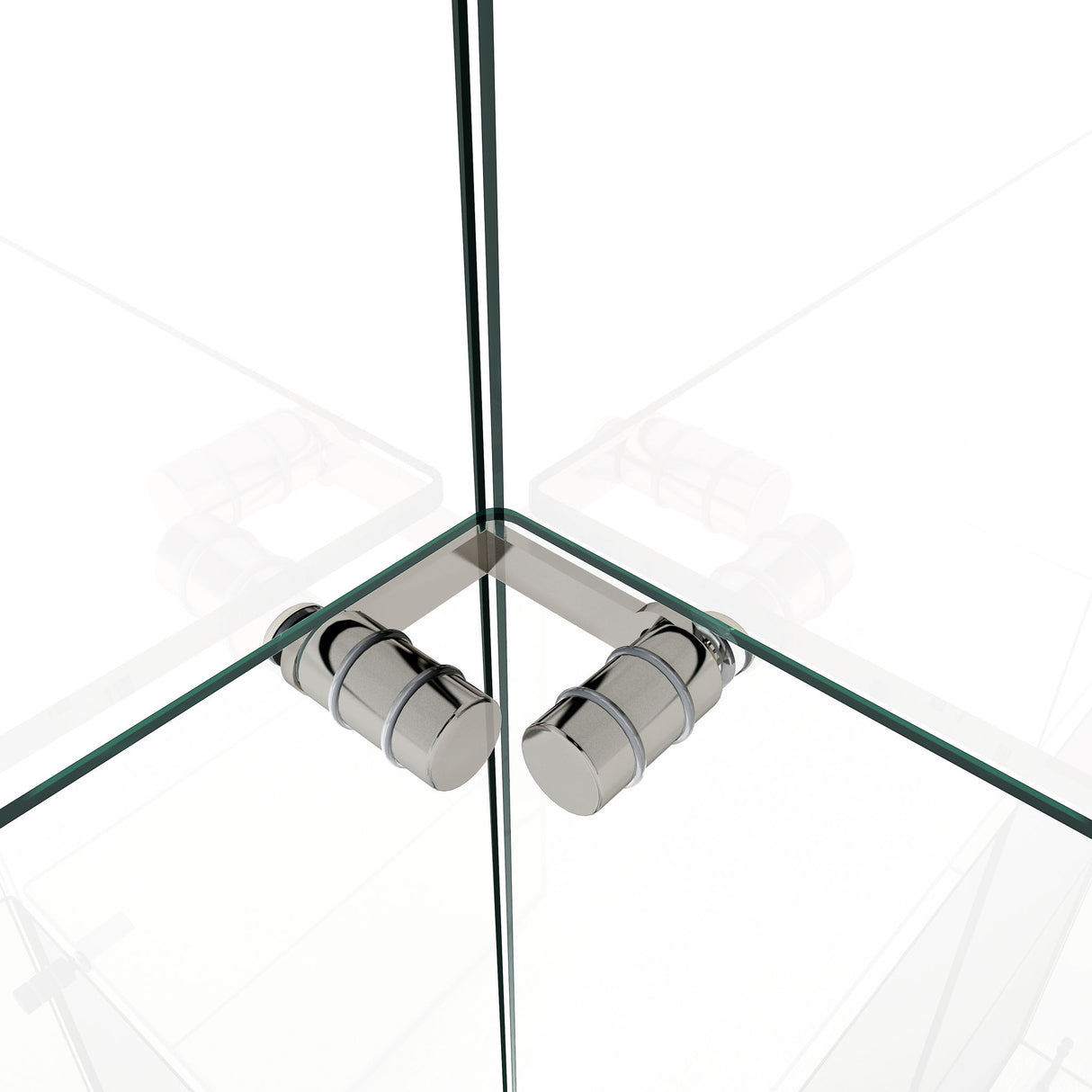 Modern Display Cabinet With LED Lights, Transparent Tempered Glass 2 Door Storage Case With 3 Shelves