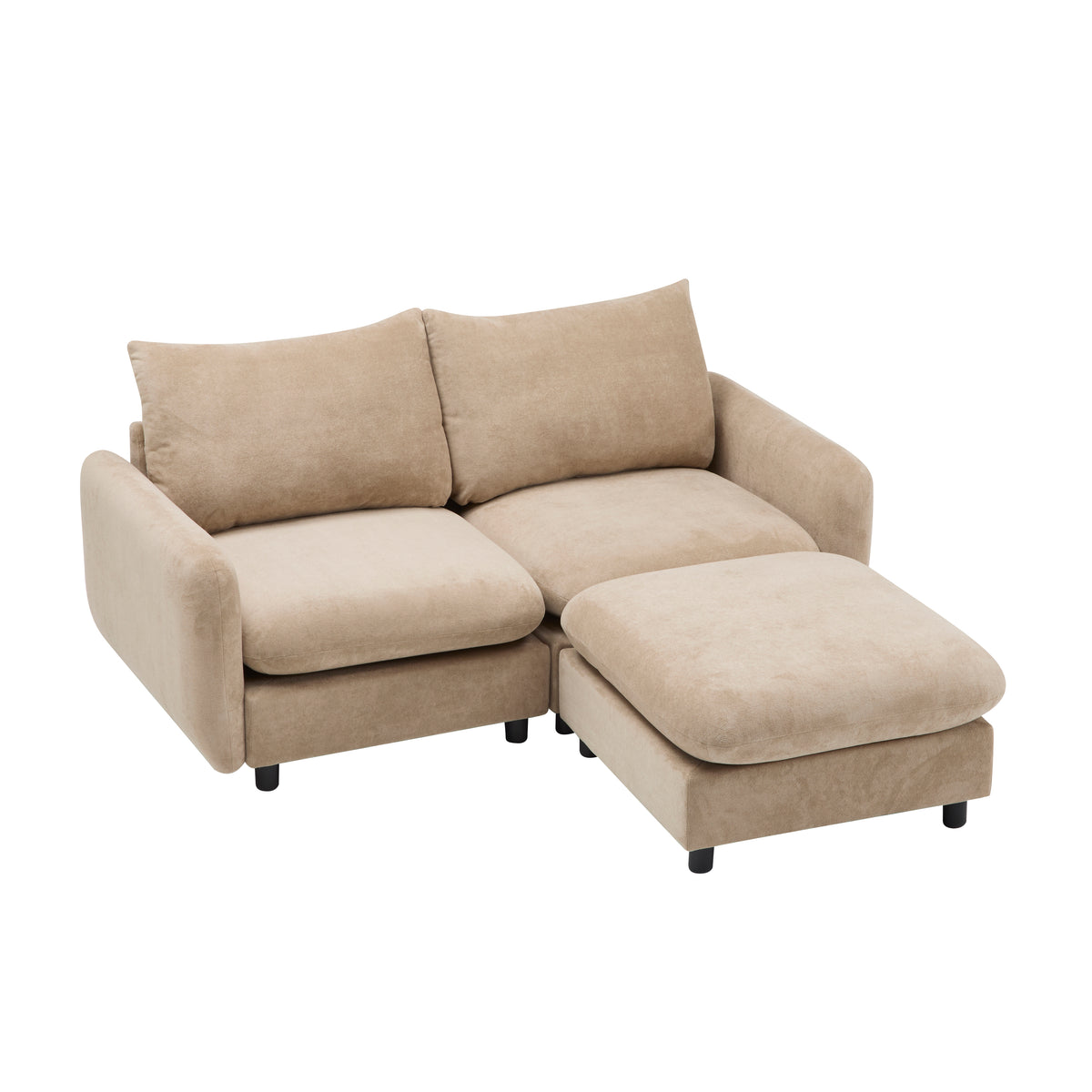 69 in. 3-Piece L Shaped Modular Sectional Sofa Couch with Ottoman