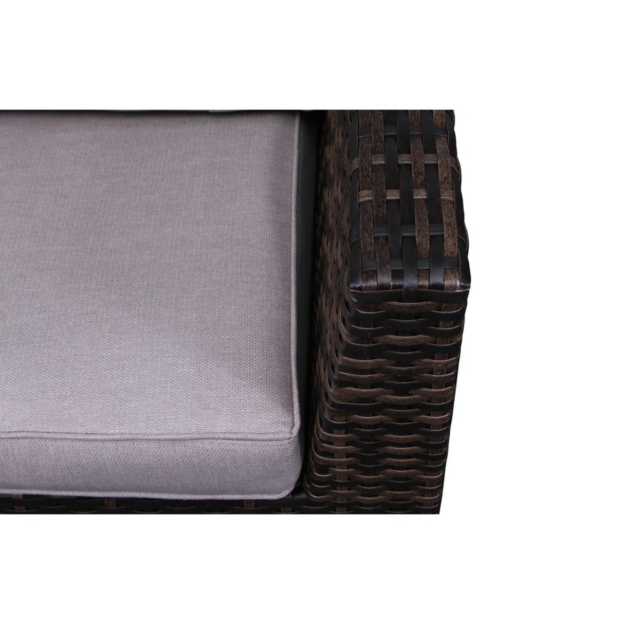 Wide Patio Sectional With Cushions - Brown