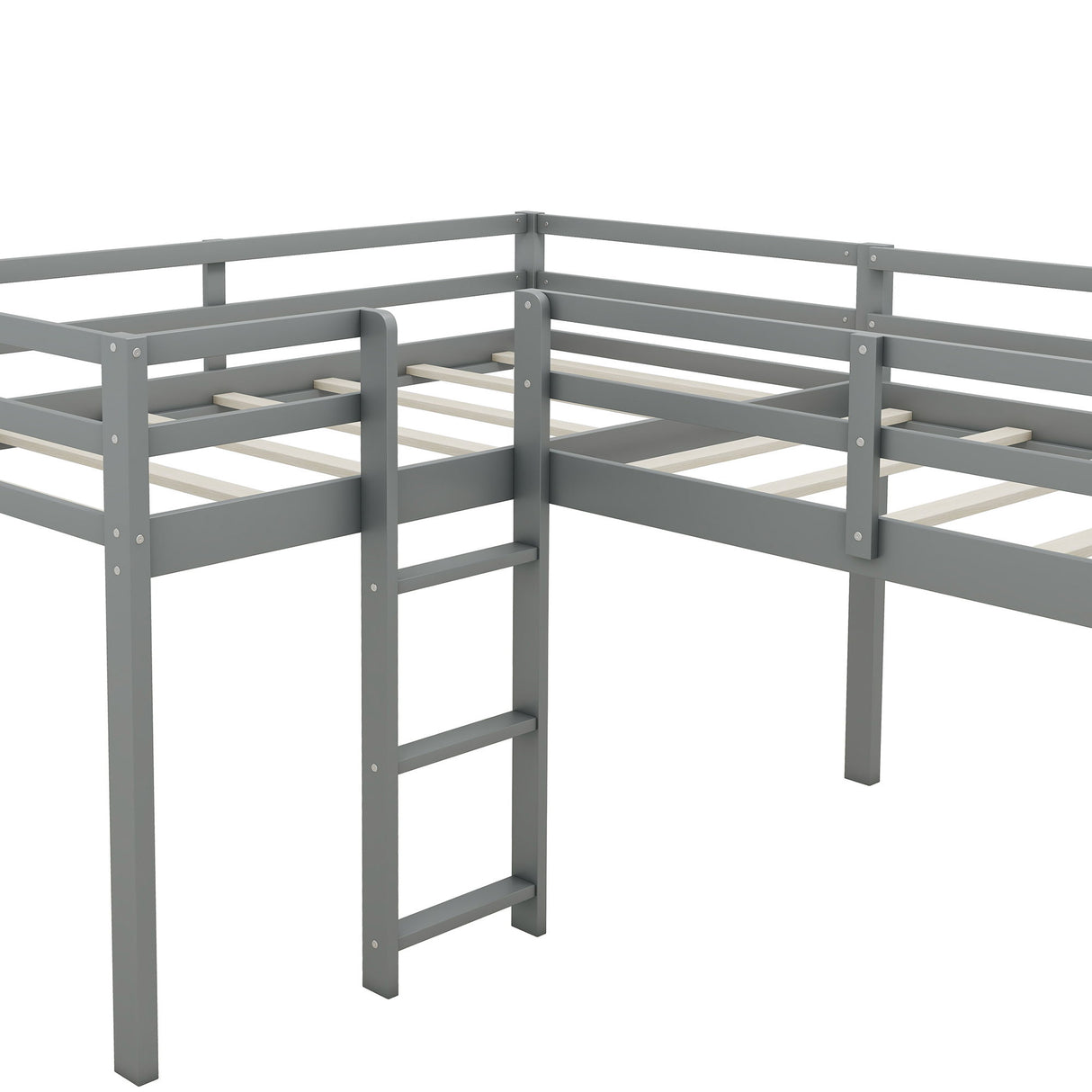 L Shaped Loft Bed With Ladder And Slide