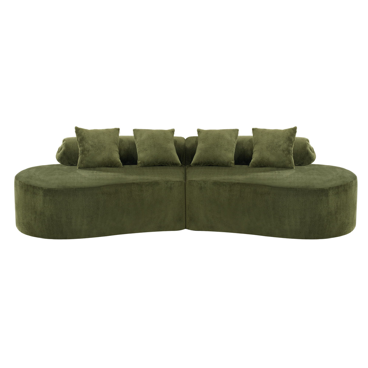 Modern Curved Sofa With Pillows