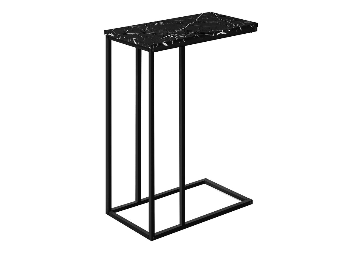 Accent Table, C - Shaped, Marble Look Modern Design - Black - Best Buy Furniture