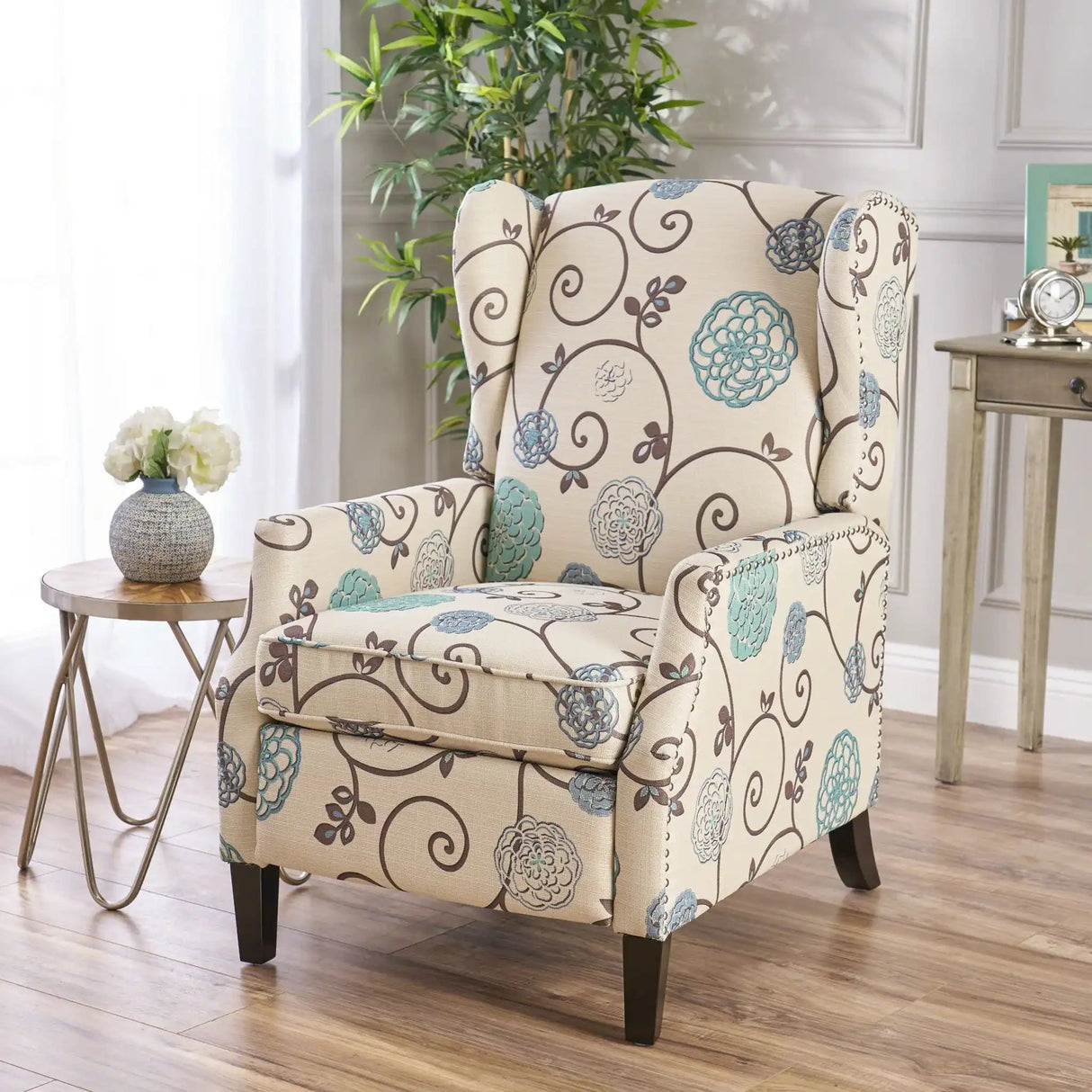 Westeros Wing Back Fabric Upholstered Recliner - Best Buy Furniture