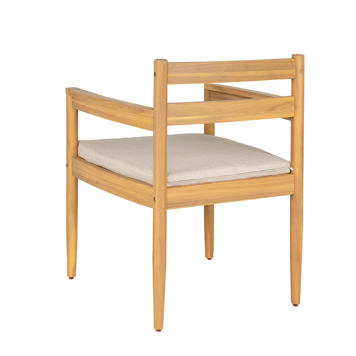 Outdoor Acacia Dining Armchair with Cushions, Set of 2
