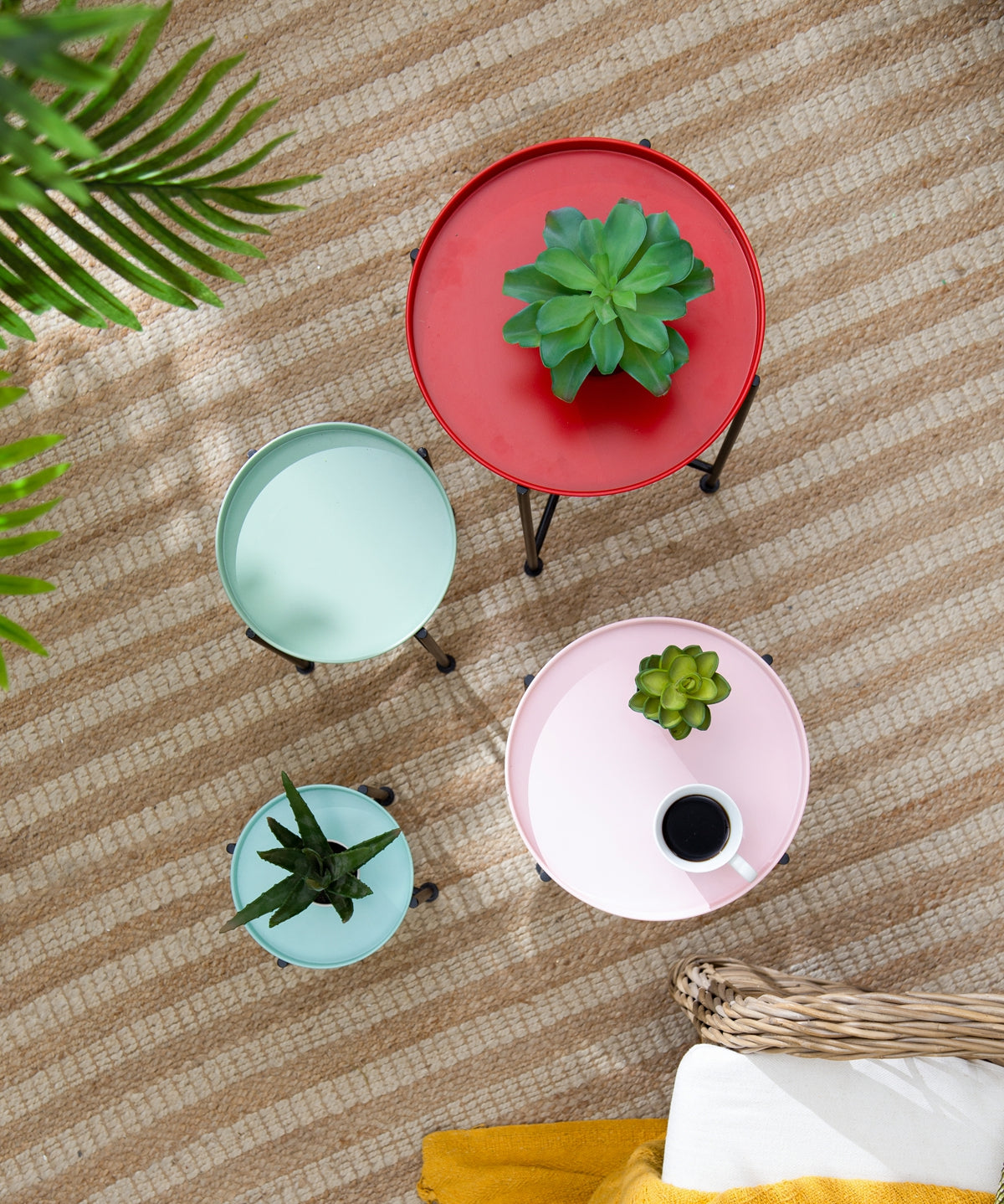 Set of 4 Multicolor Nesting Plant Stands