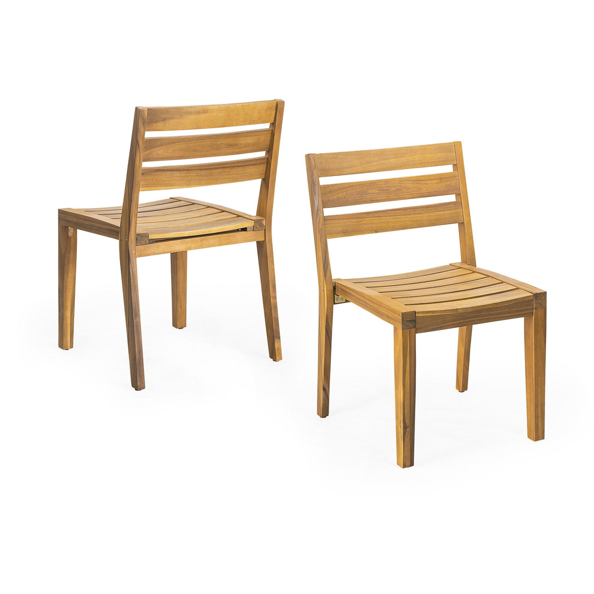 Outdoor Dining Side Chair (Set of 2) - Teak Finish - Best Buy Furniture