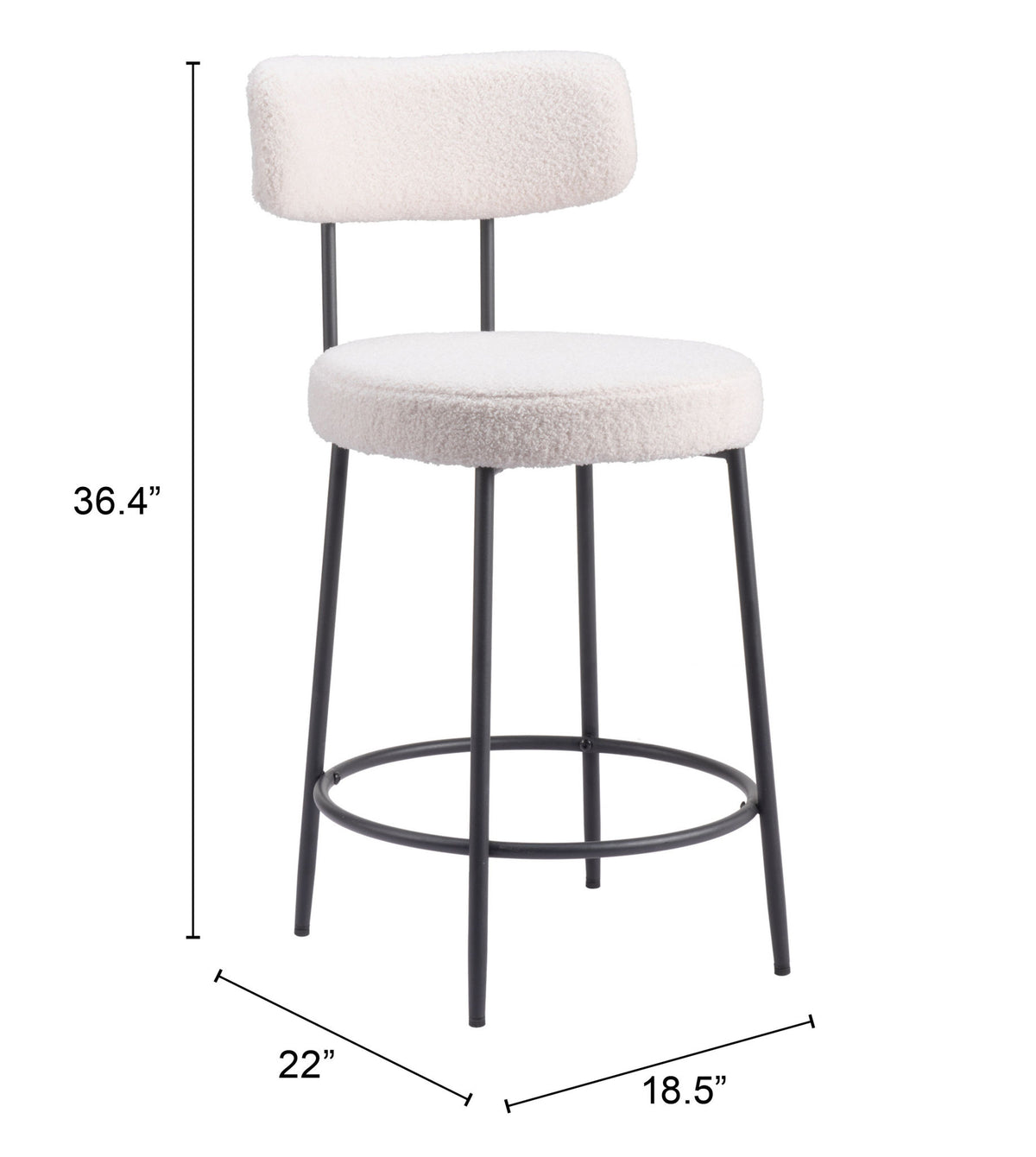 Zuo Modern Blanca Counter Stool (Set of 2)